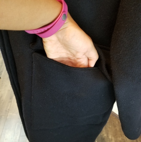 Theory Womens Wool Cashmere Duffle Coat Navy - Picture 8 of 10